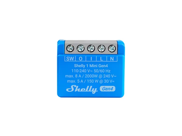 Shelly 1 Mini GEN4 - Relay Switch 1 x 8A (WiFi, Bluetooth, Zigbee, Matter)